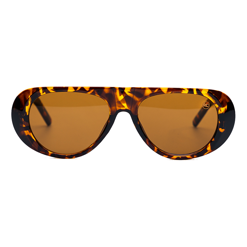 Óculos de sol feminino máscara Rosa Coral Mantova, armação tartaruga e lente marrom – estilo sofisticado e proteção UVA e UVB 400 para os olhos.