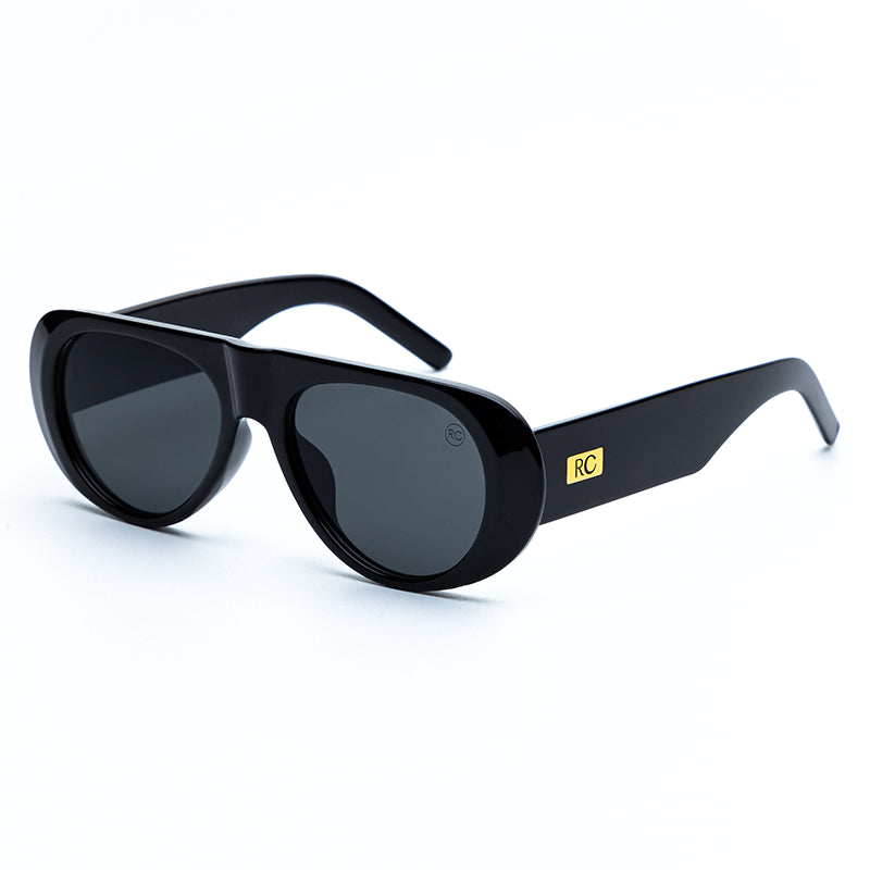 Óculos de sol feminino máscara Rosa Coral Mantova, armação preta e lente preta – estilo sofisticado e proteção UVA e UVB 400 para os olhos.
