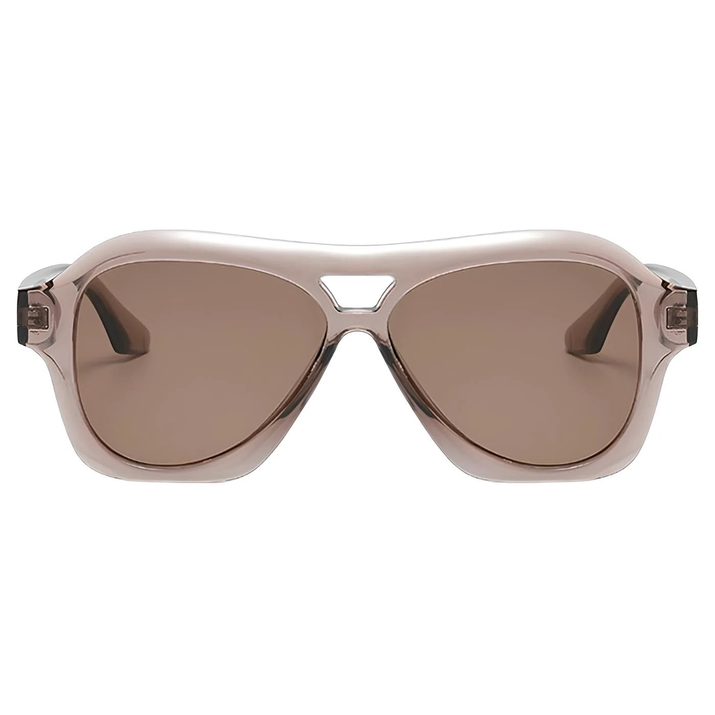 Óculos de sol feminino Rosa Coral Noasca, armação Marrom e lente Marrom – estilo sofisticado e proteção UVA e UVB 400 para os olhos.