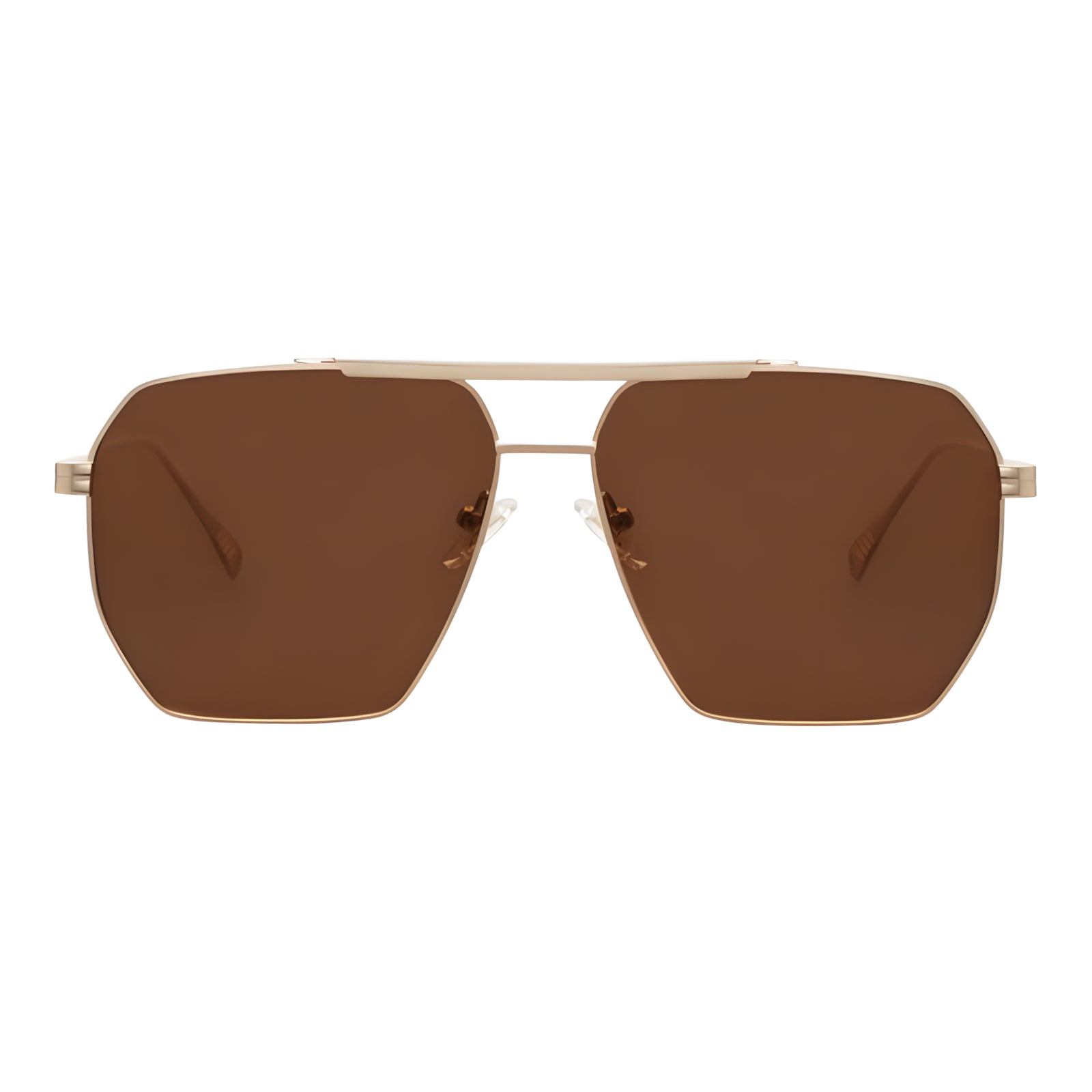 Óculos de sol feminino Rosa Coral Spezia, armação Dourada e lente Marrom – estilo sofisticado e proteção UVA e UVB 400 para os olhos.