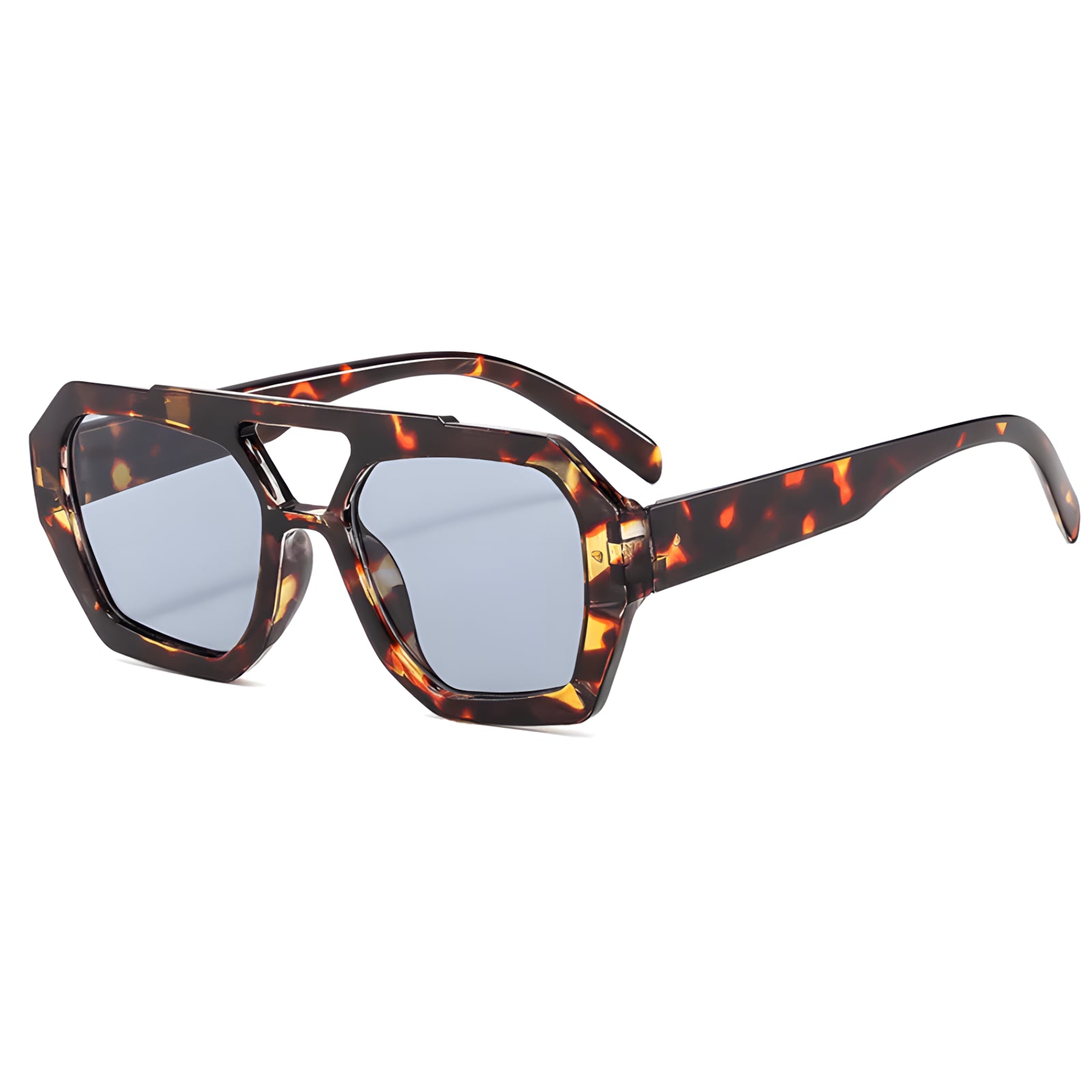 Óculos de sol feminino Rosa Coral Zurich, armação Leopardo e lente Cinza – estilo sofisticado e proteção UVA e UVB 400 para os olhos.