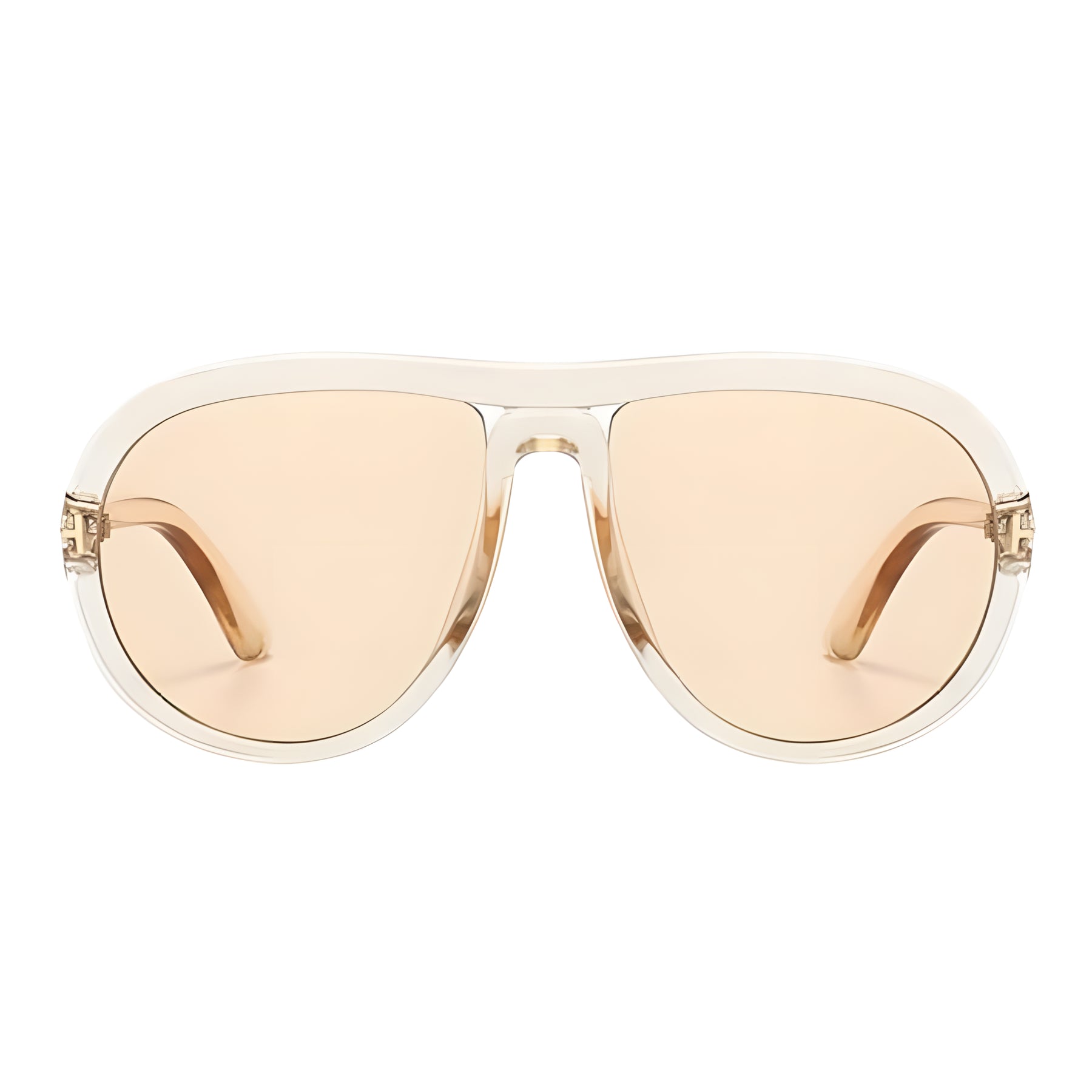 Óculos de sol feminino Rosa Coral Veneto, armação Champagne e lente Champagne – estilo sofisticado e proteção UVA e UVB 400 para os olhos.
