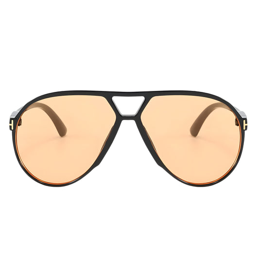 Óculos de sol feminino Rosa Coral Marche, armação Preta e lente Laranja – estilo sofisticado e proteção UVA e UVB 400 para os olhos.
