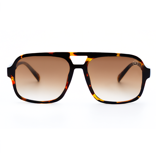 Óculos de sol feminino aviador Rosa Coral Marino, armação Leopardo e lente Marrom  – estilo sofisticado e proteção UVA e UVB 400 para os olhos.