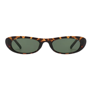 Óculos de sol feminino Rosa Coral Matera, armação Leopardo  e lente Verde – estilo sofisticado e proteção UVA e UVB 400 para os olhos.