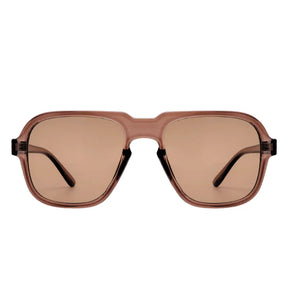 Óculos de sol feminino Rosa Coral Messina, armação Marrom e lente Marrom – estilo sofisticado e proteção UVA e UVB 400 para os olhos.