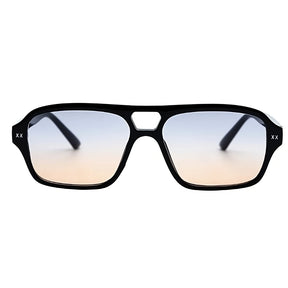 Óculos de sol feminino Rosa Coral Mira, armação Preta e lente Gradiente – estilo sofisticado e proteção UVA e UVB 400 para os olhos.