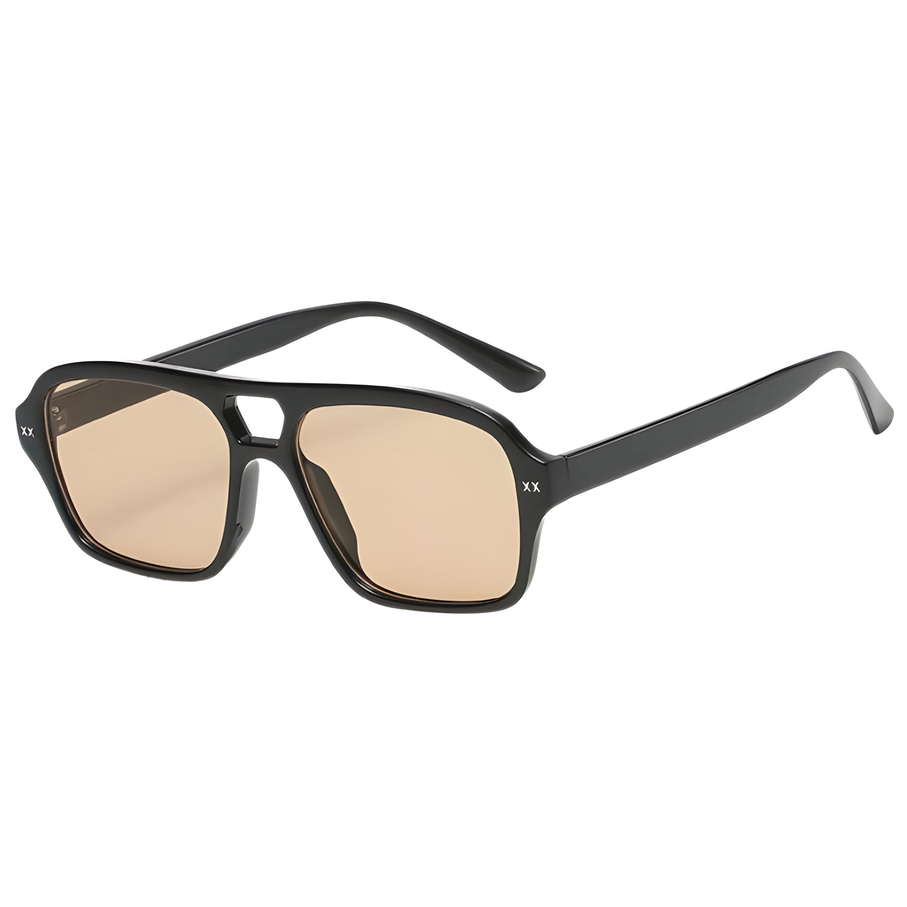 Óculos de sol feminino Rosa Coral Mira, armação Preta e lente Marrom – estilo sofisticado e proteção UVA e UVB 400 para os olhos.