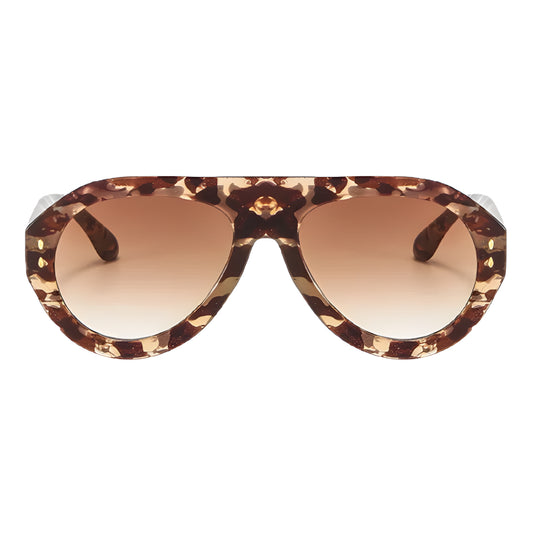 Óculos de sol feminino Rosa Coral Miranda, armação Tartaruga e lente Marrom – estilo sofisticado e proteção UVA e UVB 400 para os olhos.