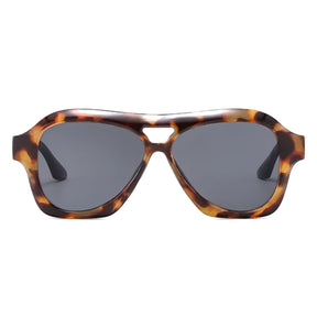 Óculos de sol feminino Rosa Coral Noasca, armação Leopardo e lente Cinza – estilo sofisticado e proteção UVA e UVB 400 para os olhos.
