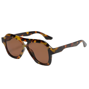 Óculos de sol feminino Rosa Coral Noasca, armação Leopardo e lente Marrom – estilo sofisticado e proteção UVA e UVB 400 para os olhos.