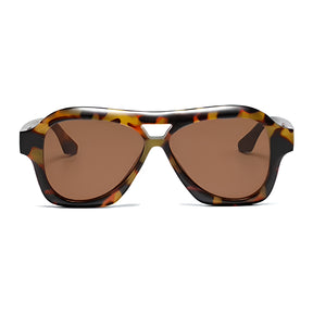 Óculos de sol feminino Rosa Coral Noasca, armação Leopardo e lente Marrom – estilo sofisticado e proteção UVA e UVB 400 para os olhos.