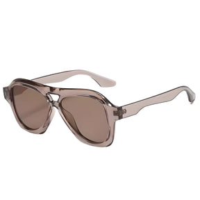 Óculos de sol feminino Rosa Coral Noasca, armação Marrom e lente Marrom – estilo sofisticado e proteção UVA e UVB 400 para os olhos.