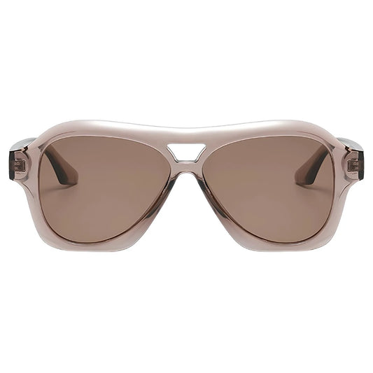 Óculos de sol feminino Rosa Coral Noasca, armação Marrom e lente Marrom – estilo sofisticado e proteção UVA e UVB 400 para os olhos.