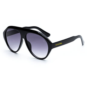 Óculos de sol feminino Rosa Coral Norma, armação Preta e lente Gradiente – estilo sofisticado e proteção UVA e UVB 400 para os olhos.