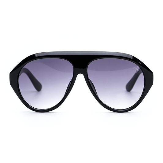 Óculos de sol feminino Rosa Coral Norma, armação Preta e lente Gradiente – estilo sofisticado e proteção UVA e UVB 400 para os olhos.