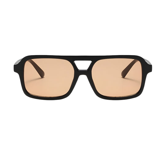 Óculos de sol feminino Rosa Coral Roma, armação Preta e lente Marrom  – sofisticado e proteção UVA e UVB 400 para os olhos.