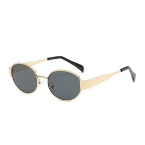 Óculos de sol feminino Rosa Coral Selene, armação Dourada e lente Preta – estilo sofisticado e proteção UVA e UVB 400 para os olhos. 