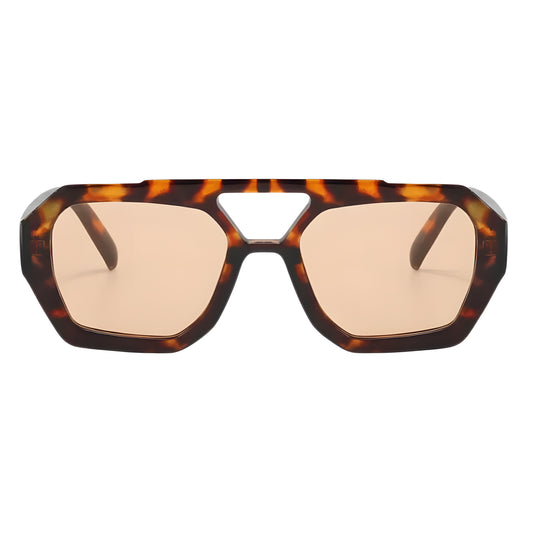 Óculos de sol feminino Rosa Coral Zurich, armação Leopardo e lente Marrom – estilo sofisticado e proteção UVA e UVB 400 para os olhos.