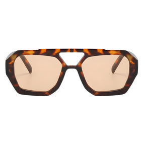 Óculos de sol feminino Rosa Coral Zurich, armação Leopardo e lente Marrom – estilo sofisticado e proteção UVA e UVB 400 para os olhos.