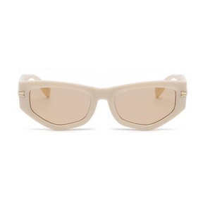 Coral Box Óculos Troia Offwhite | Marrom + Bracelete Banhado Ouro 18k