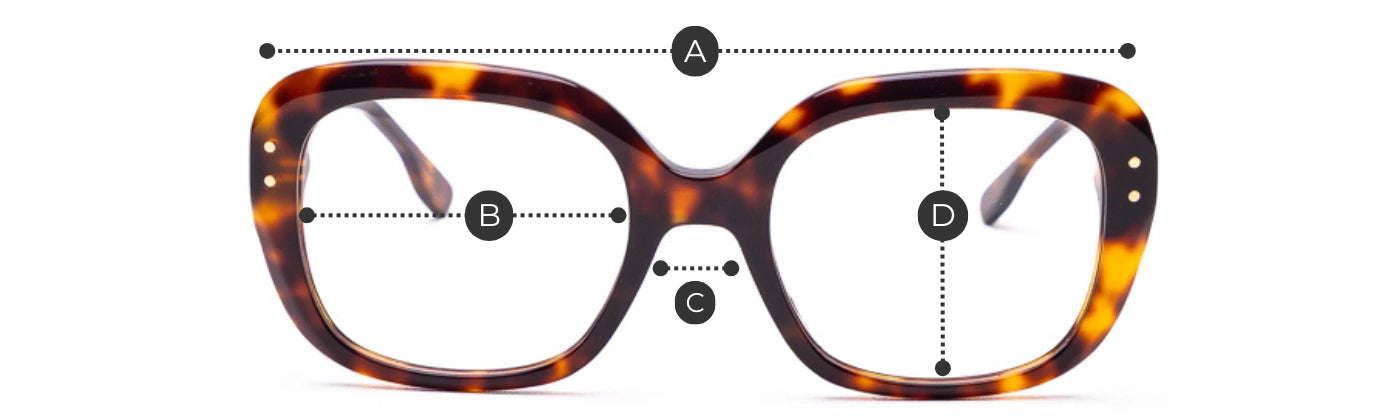 Firenze Acetato Clip-On Polarizado 2 em 1 — desenho técnico com medidas